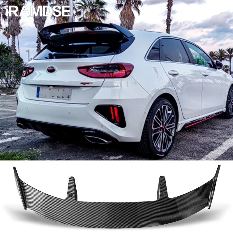 Alerón trasero universal ABS efecto carbono para Kia Ceed 2013-2022