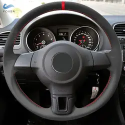 Funda de volante en cuero para VW Golf 6, Jetta, Polo, Tiguan