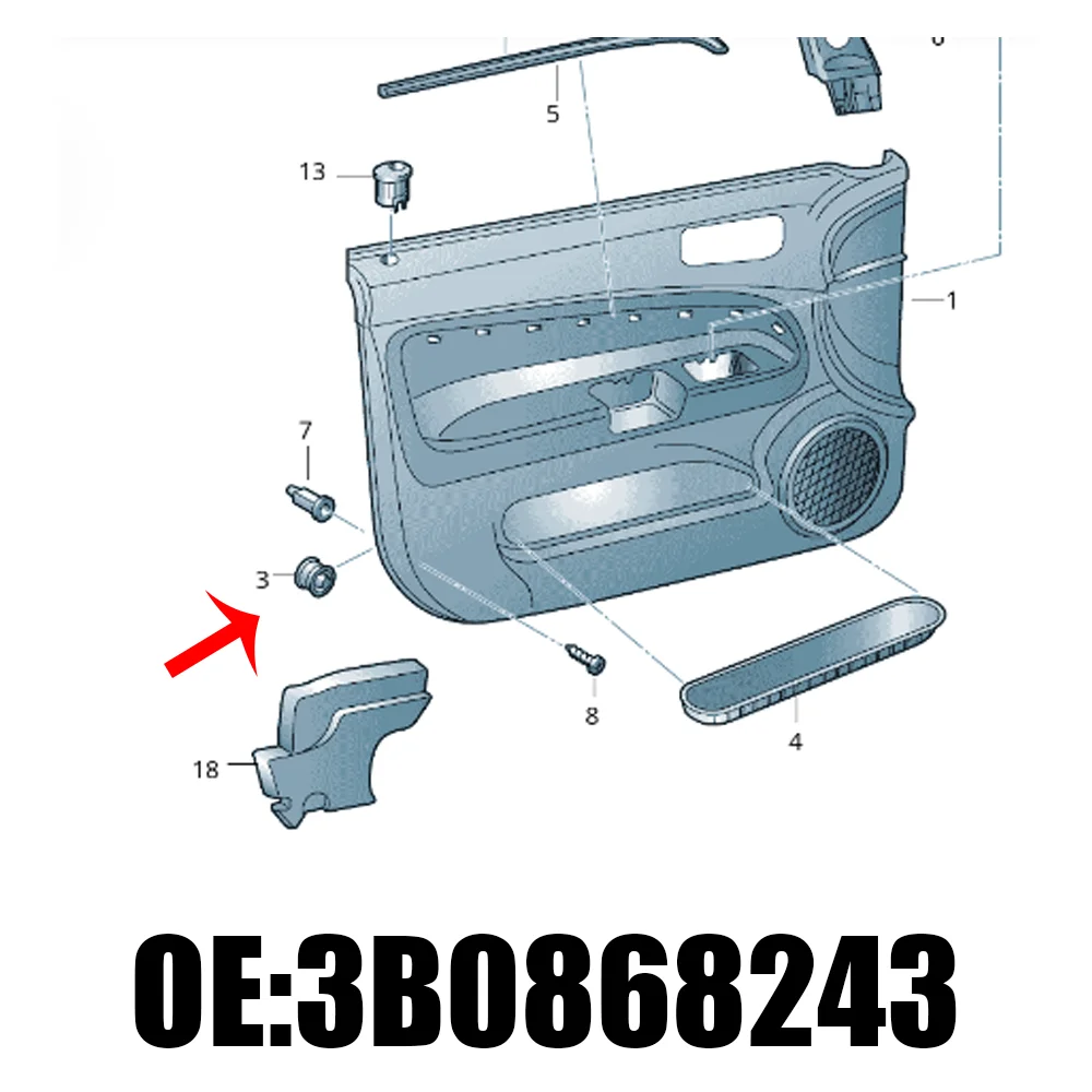 Kit clips remaches tapicería puerta para VW Passat B5 1997-2005 - imagen 2