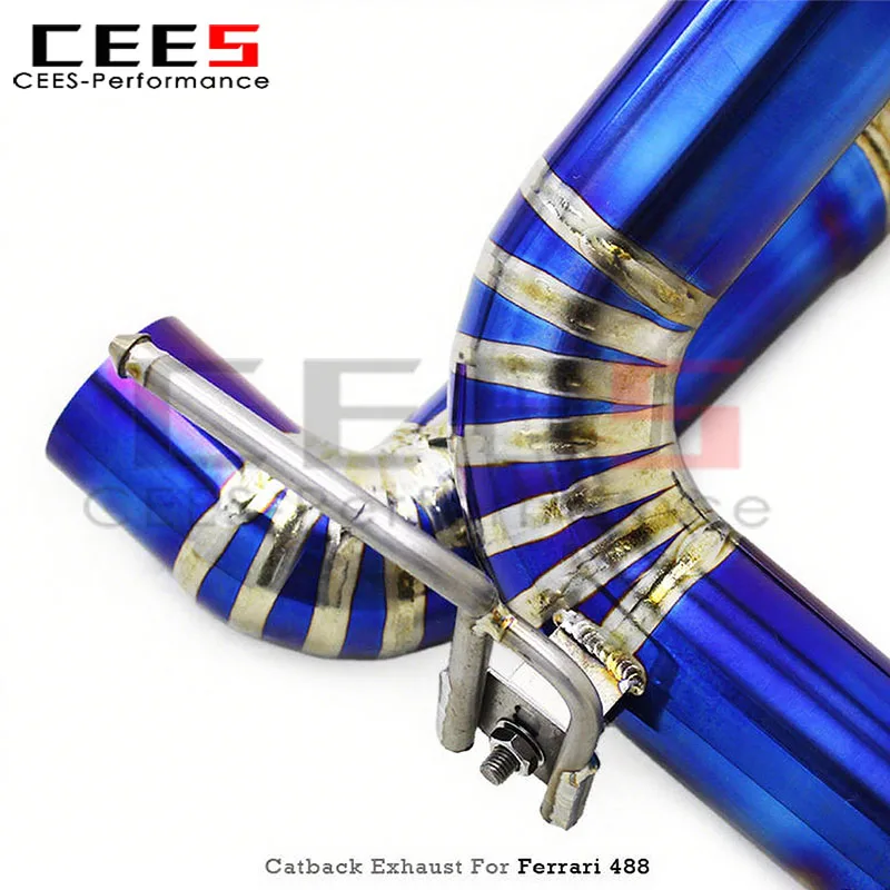 Tubo de escape CEES Catback para Ferrari 488 3,9 T 2015-2019 sistema de escape de ajuste recto de tubo X de carrera de escape de alto rendimiento - imagen 5