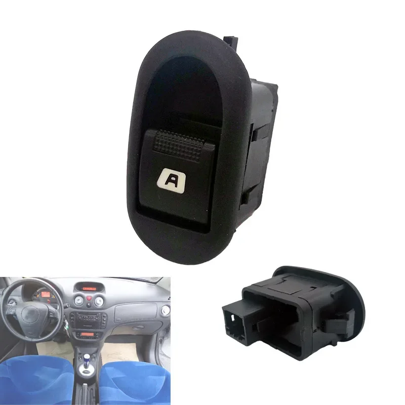 Interruptor de Control del regulador del elevador de ventana eléctrico 6554.L7 compatible con Citroen C2 C3 II C3 Pluriel Peugeot 1007 96401469 XT XT- mostrar título original - imagen 4