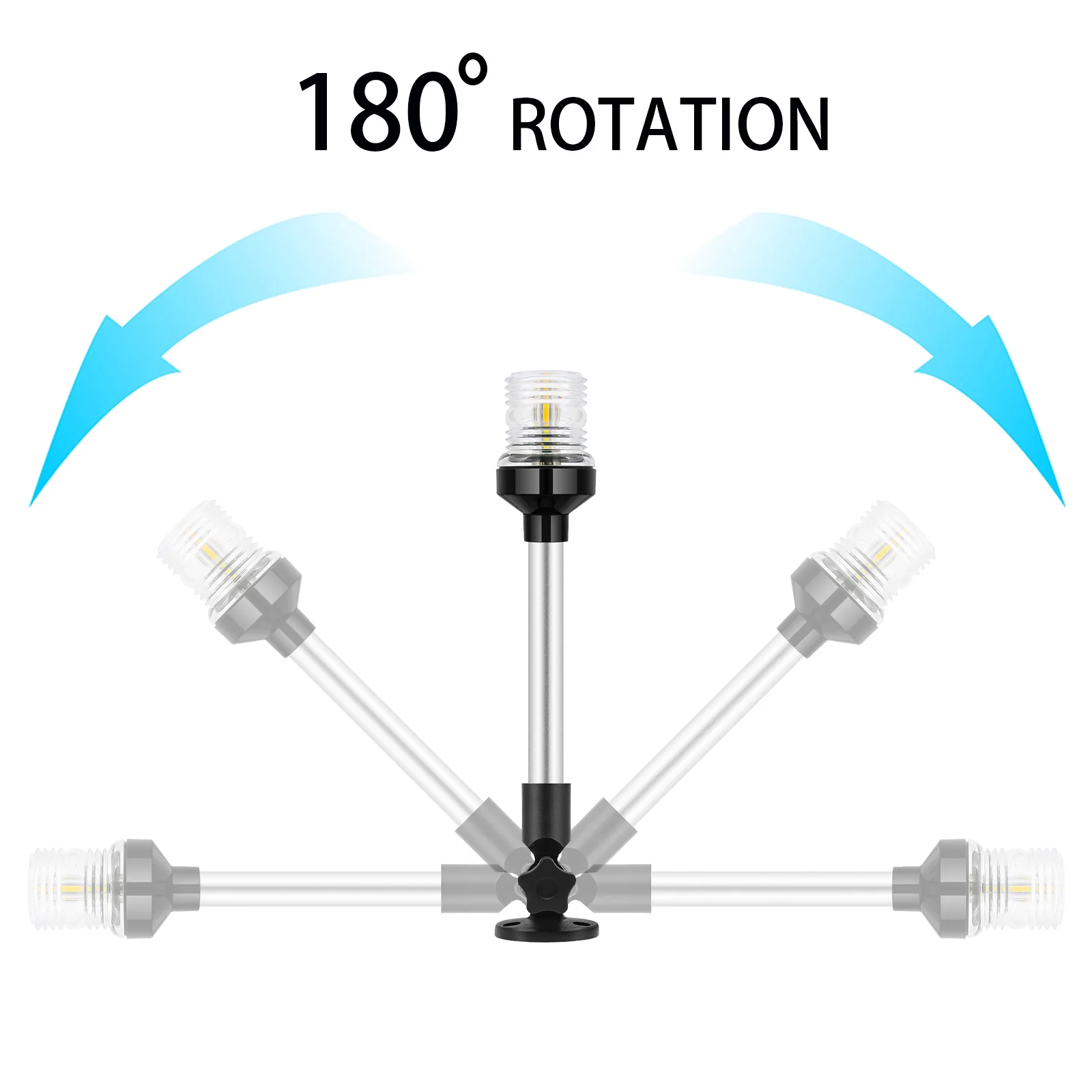 180 ° Luz LED de rotación para barco marino, luz de navegación de 12-24V, lámpara de luces de Hardware marino a prueba de lluvia para yates, lancha rápida de pesca - imagen 2