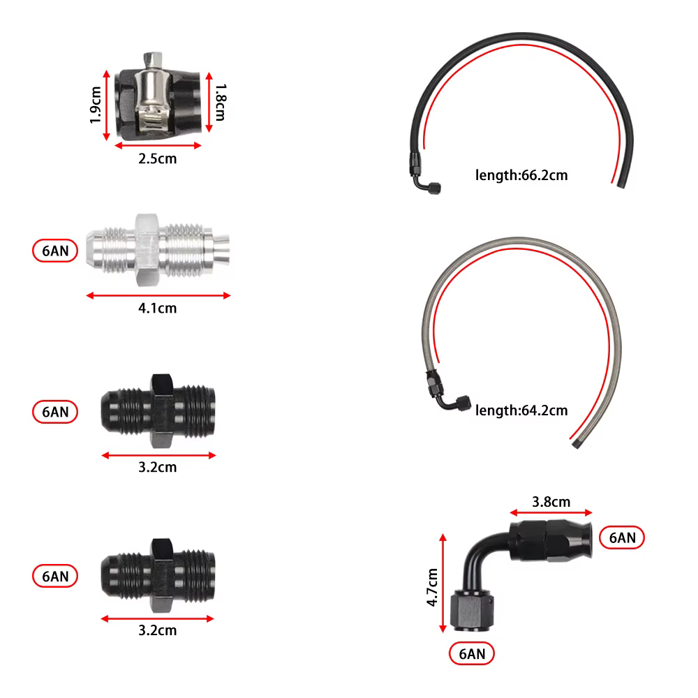 Kit de manguera de dirección asistida 6AN para Chevy C10 LS Swap, bomba GM Tipo 2 - imagen 2