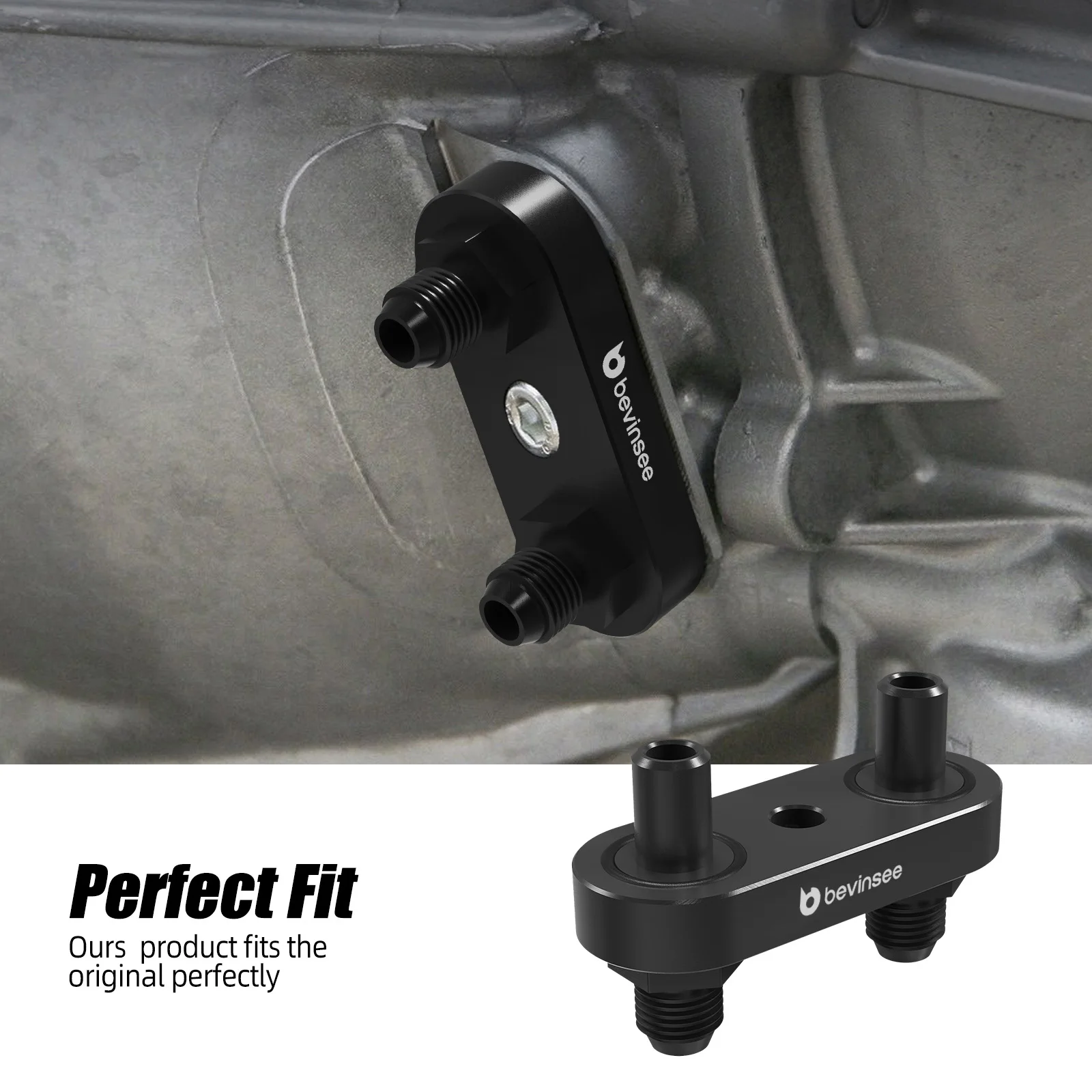Adaptador BEVINSEE 6AN enfriador aceite transmisión 6L80E 6L90E 8L90E - imagen 2