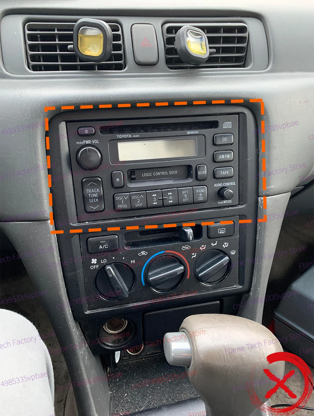 Vista del autoradio y pantalla 6,86