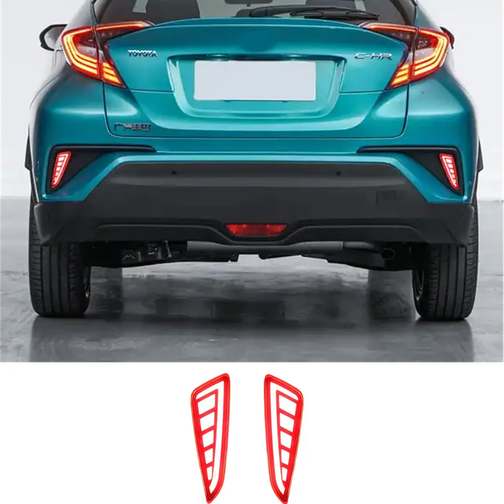Reflector trasero LED para Toyota C-HR 2017-2019 con luz de freno
