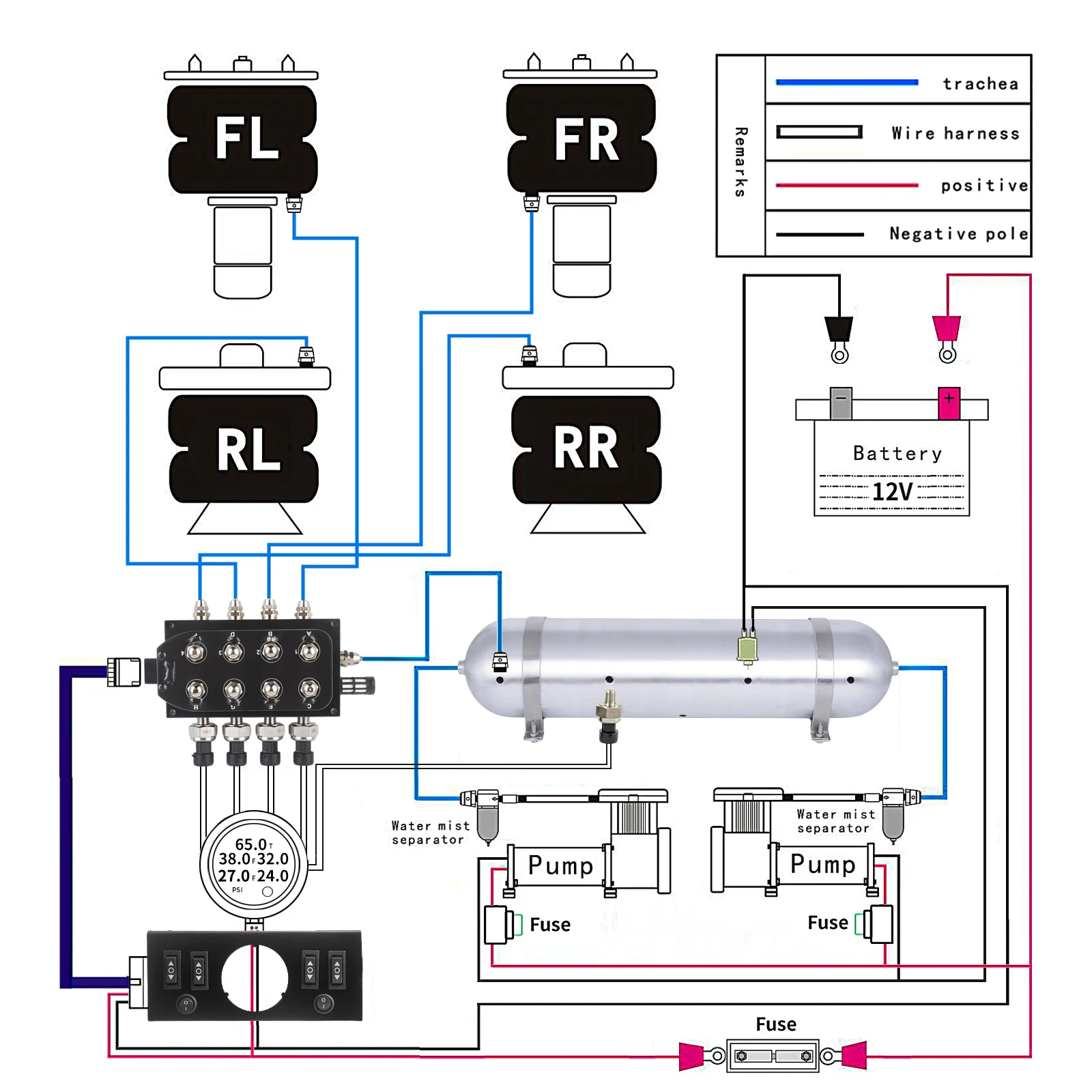 Manómetro presión suspensión neumática con válvula solenoide universal - imagen 3