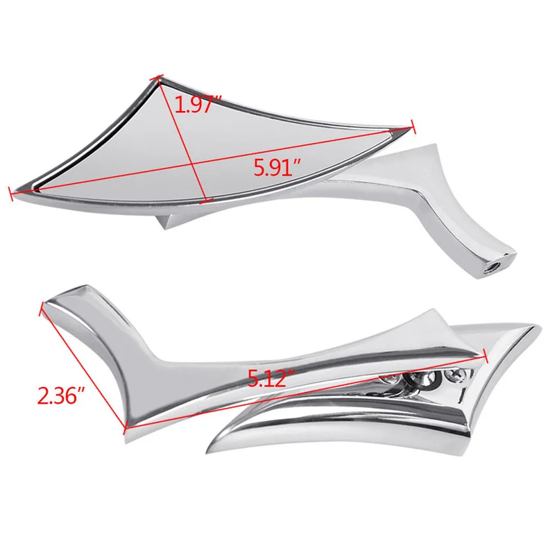 Espejo retrovisor Blade aluminio cromado Honda VTX1300C Fury - imagen 5