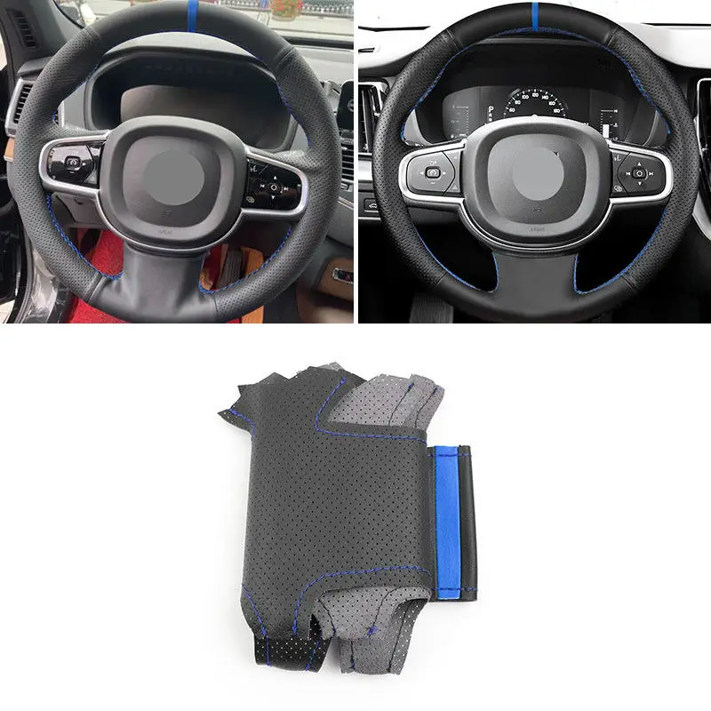 Funda de volante cosida a mano para Volvo S60/V60/XC60/S90/V90/XC90