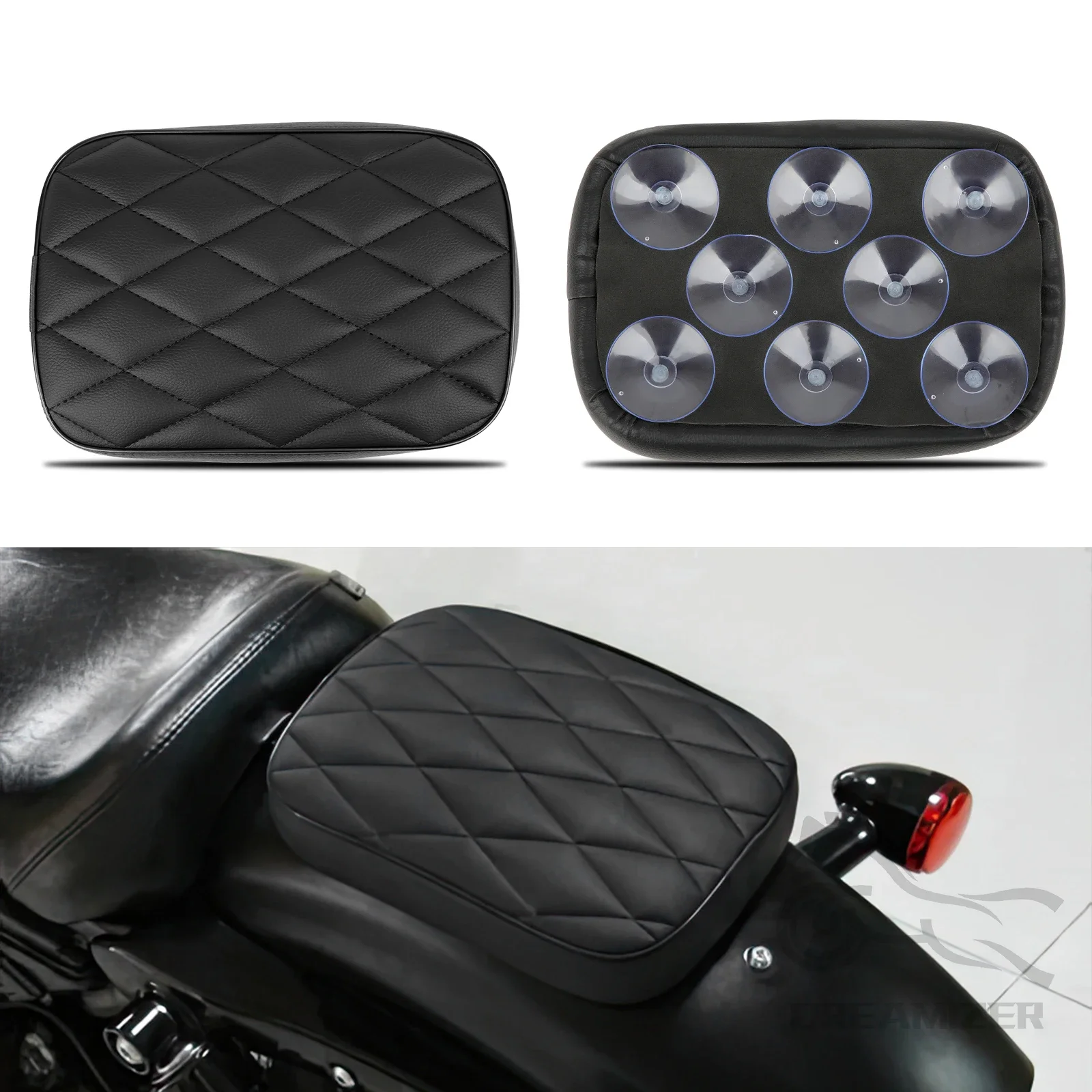Almohadilla asiento pasajero Harley Dyna 883 con ventosas - imagen 2