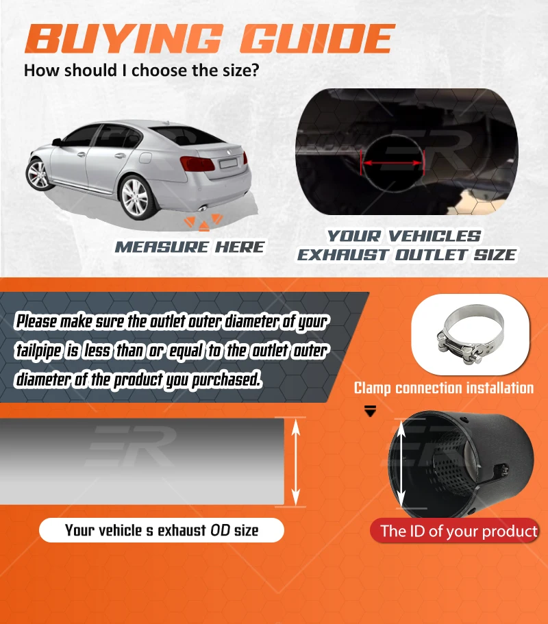 Juego de cuatro embellecedores de escape para coche