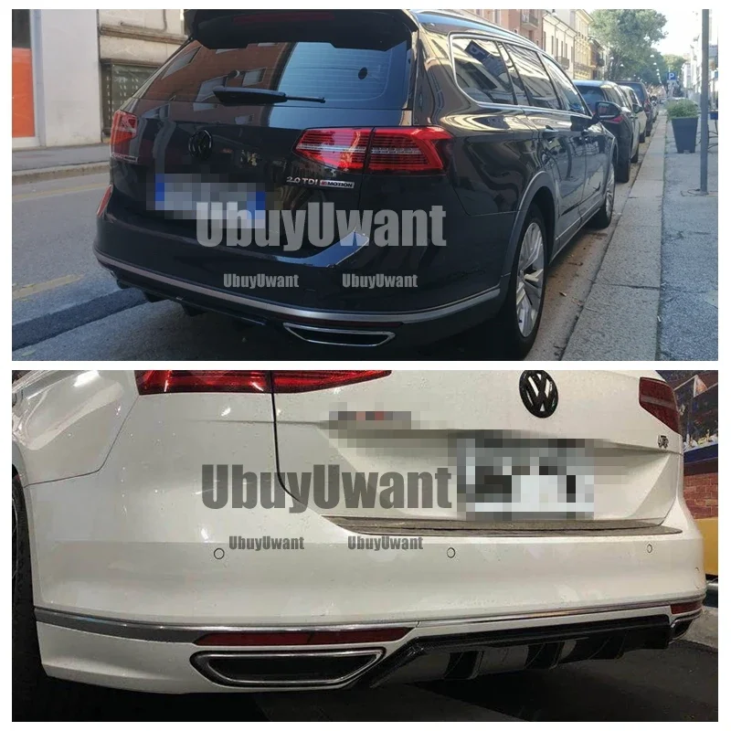 Estilo de coche ABS pintura parachoques trasero labio alerón maletero cubierta difusora para Volkswagen VW Passat B8 Variant 2016 2017 2018 2019 - imagen 5