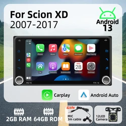 Radio 2 DIN con CarPlay, Android Auto y GPS para Scion xD