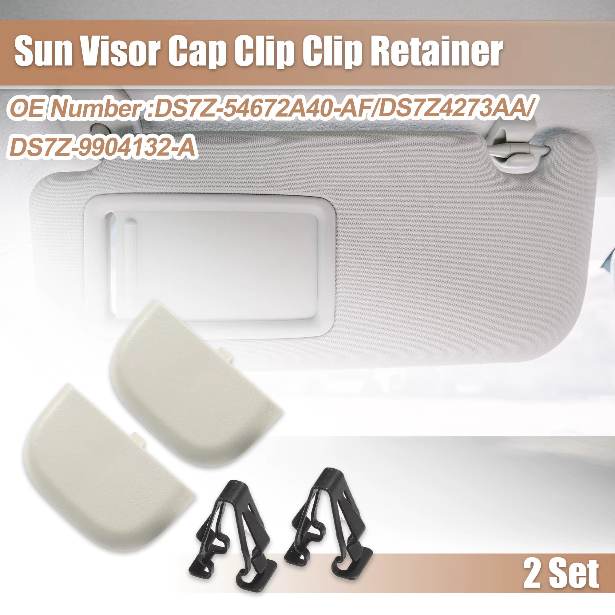 UXCELL DS7Z-54672A40-AF Clip de parasol para Ford Fusion y Lincoln MKZ - imagen 2