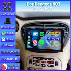 Radio coche para Peugeot 607 2002-2008 Android 15 con GPS y Carplay