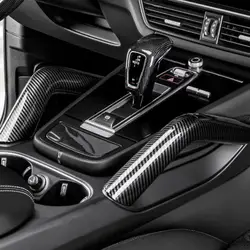 Embellecedor manija central Porsche Cayenne 2018-2024 fibra carbono