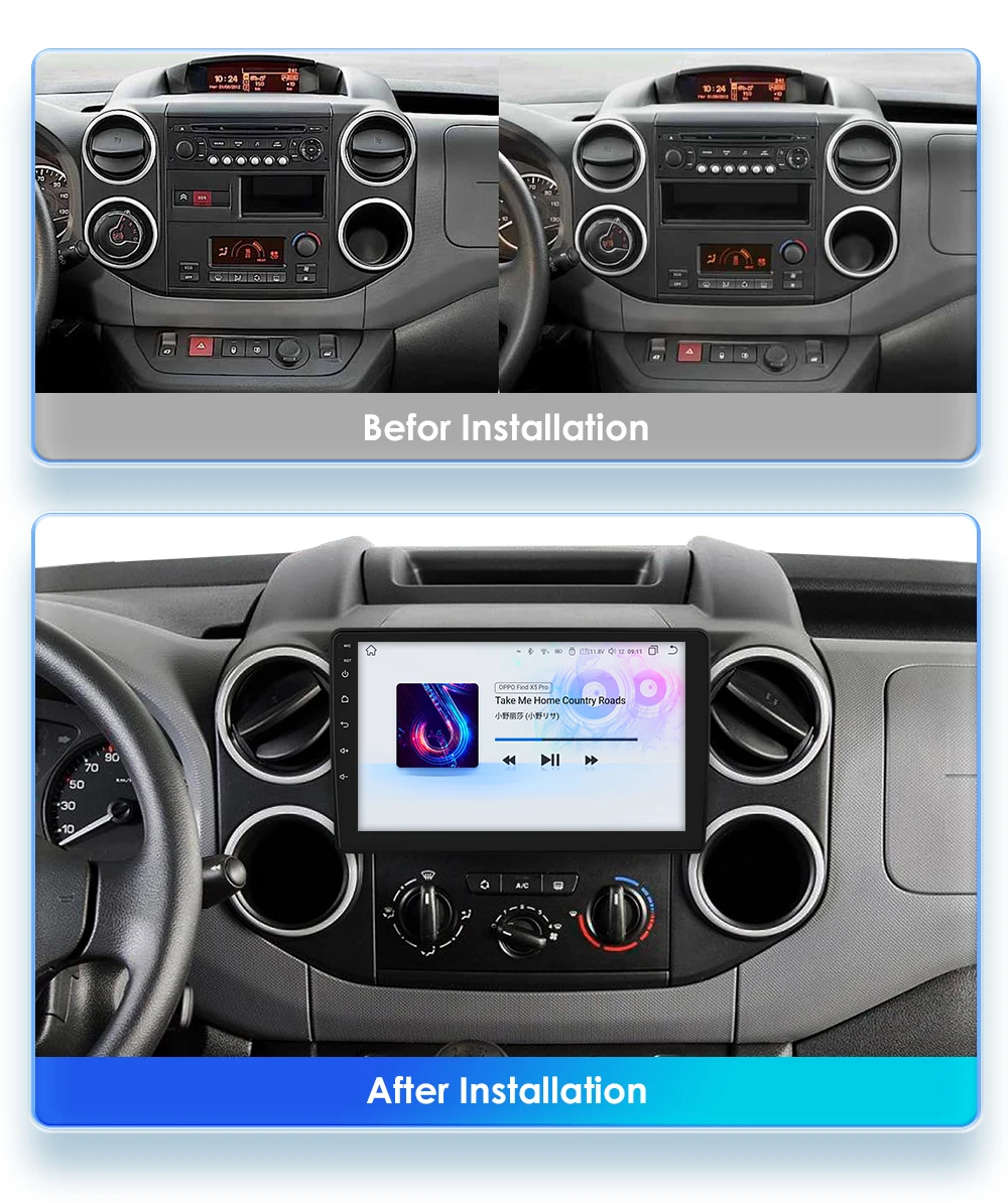 OSSURET Radio 2DIN CarPlay y Android Auto para Berlingo/Partner - imagen 2