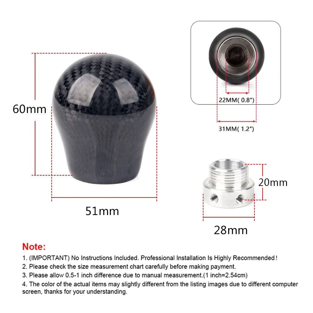 Perilla de Cambios Fibra de Carbono con Adaptador Limitador - imagen 2