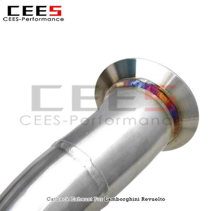 Cees Sistema de escape Catback de acero inoxidable de 2,75 pulgadas para Lamborghini Revuelto 6.5L V12 (2023-2025) con tubos de escape de 70 mm - imagen 4