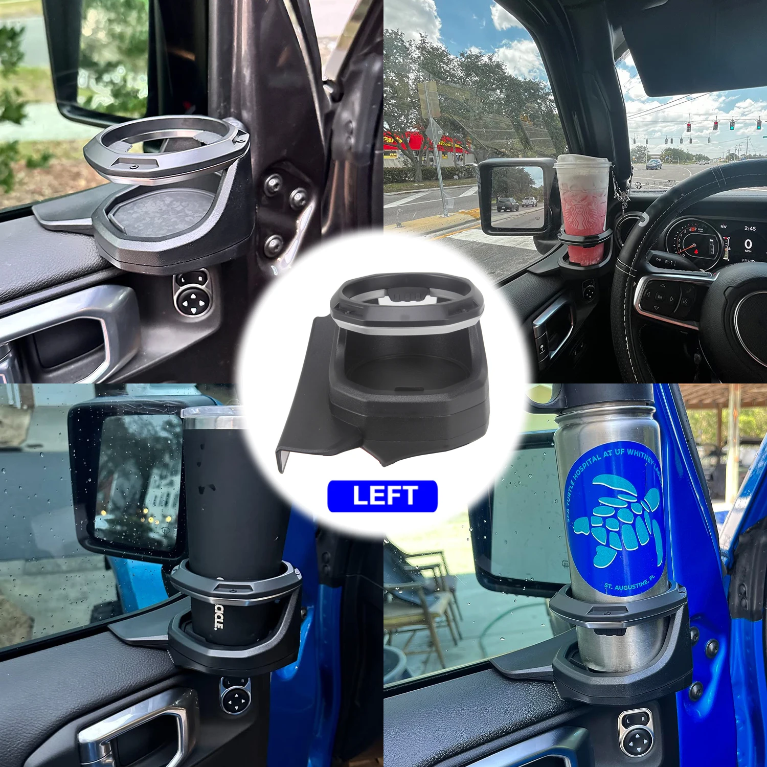 Portavasos Jeep Wrangler JL delantera para bebidas 2018-2023 - imagen 2