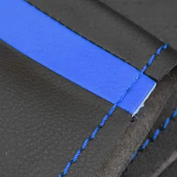 Funda de cuero DIY para volante con costura azul – Dacia Duster