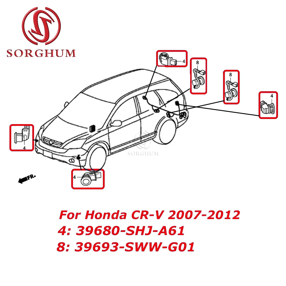 39680-SHJ-A61 Sensor de aparcamiento PDC Honda CR-V 2007-2012 - imagen 2