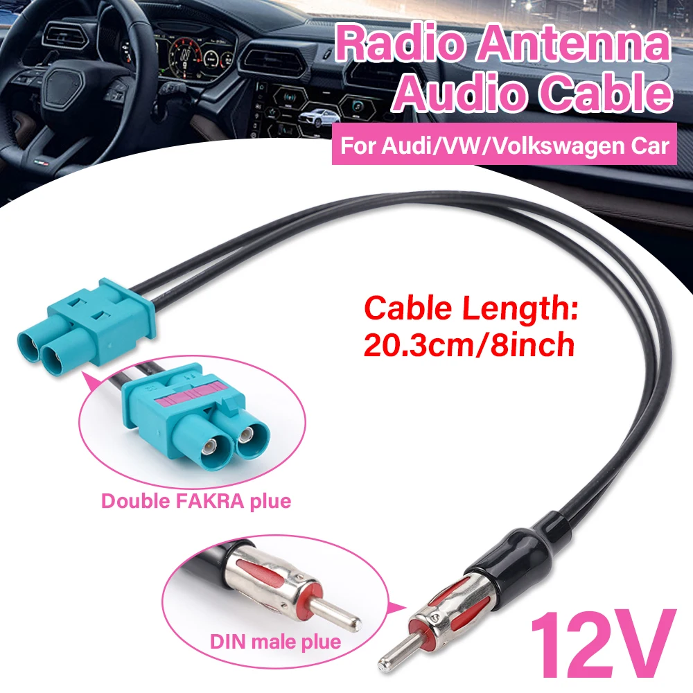 Adaptador de antena doble Fakra a DIN macho para Audi y VW