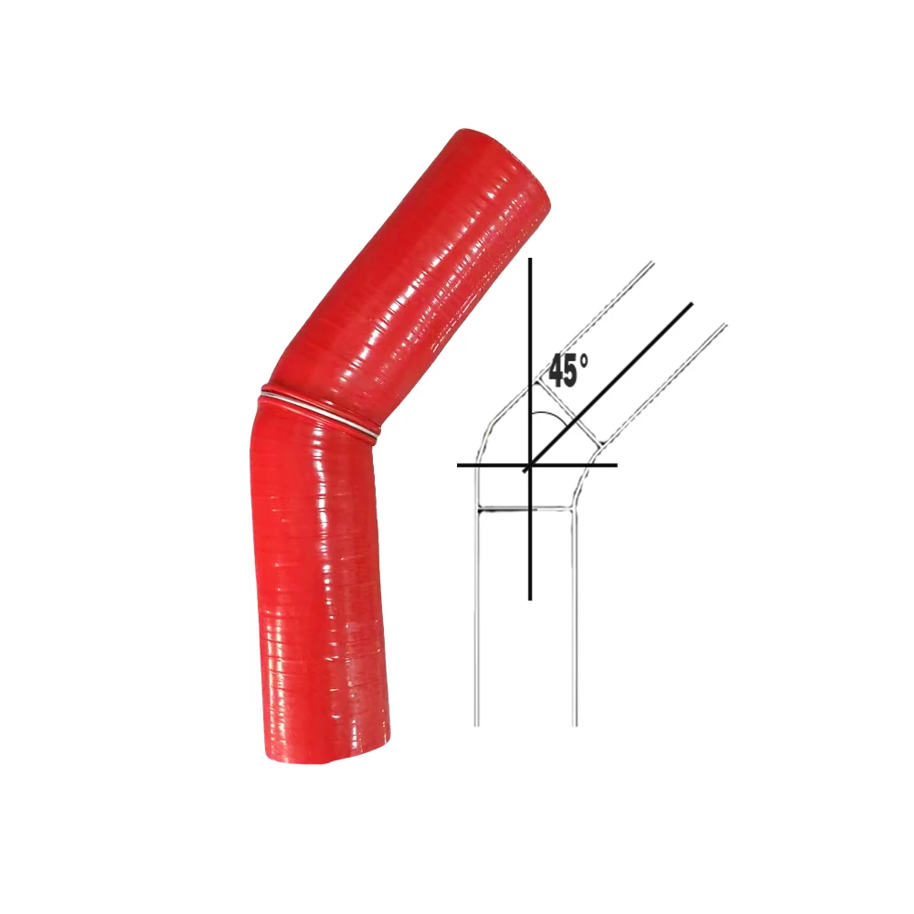 Manguito de silicona para turbo 45° rojo de alta presión - imagen 4