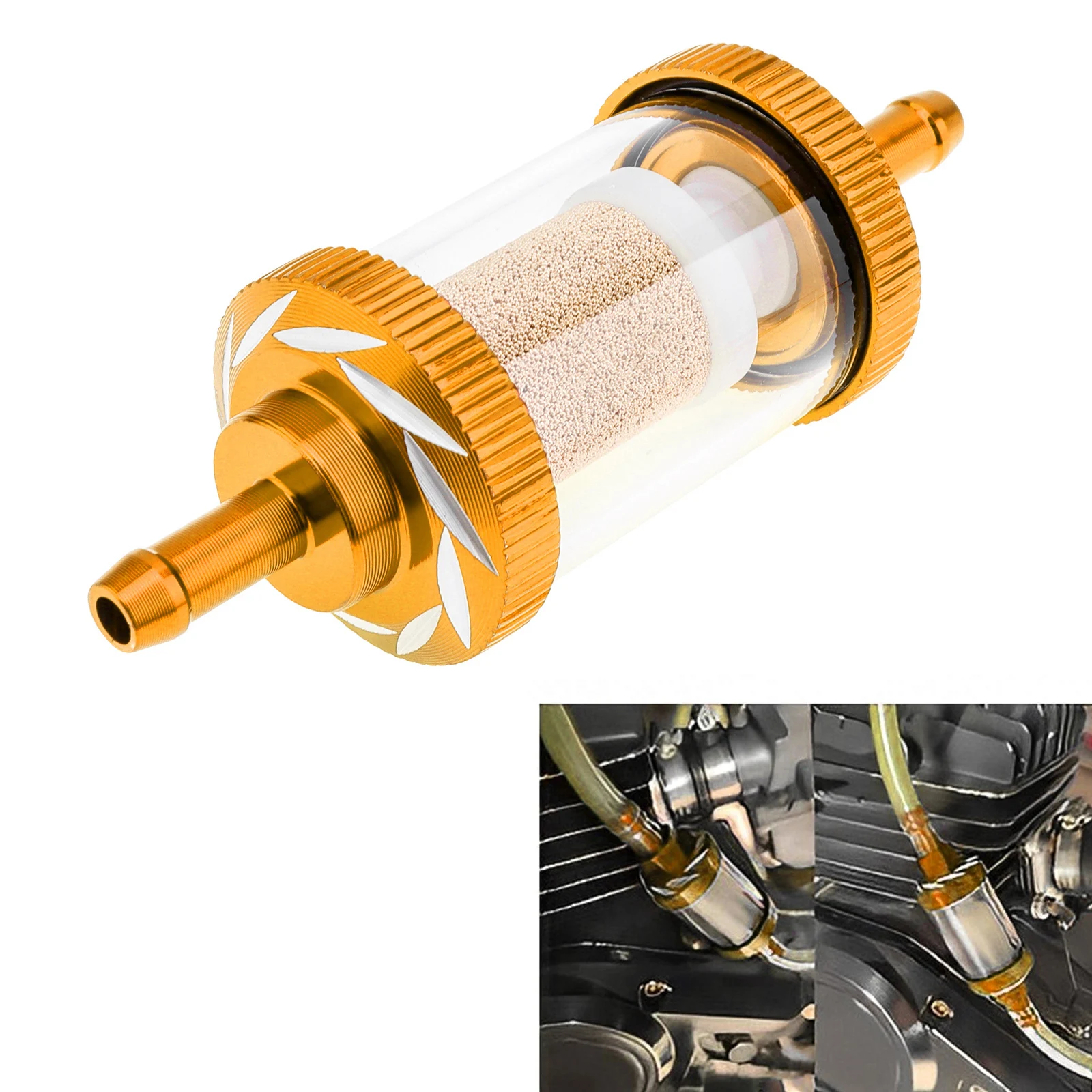 Filtro de combustible aluminio CNC universal para moto, scooter y ATV - imagen 4