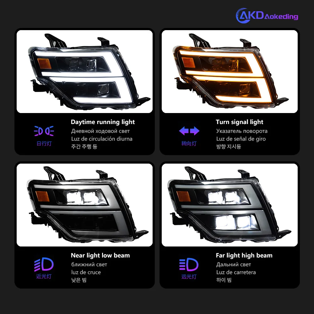 Faros LED proyector Mitsubishi Pajero 2006-2018 DRL – V97 V87 V95 V93 - imagen 3