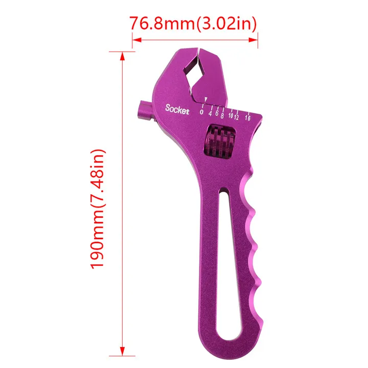 Llave de aluminio ajustable RAVERACING para conexiones AN