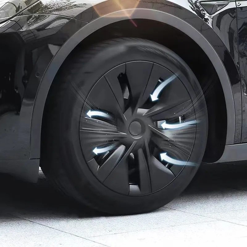 4 Uds. Tapas de cubo de rueda de 19 pulgadas para Tesla Model Y 2023 cubierta de rueda completa reemplazo de rendimiento accesorios originales de tapacubos de rueda de coche - imagen 2