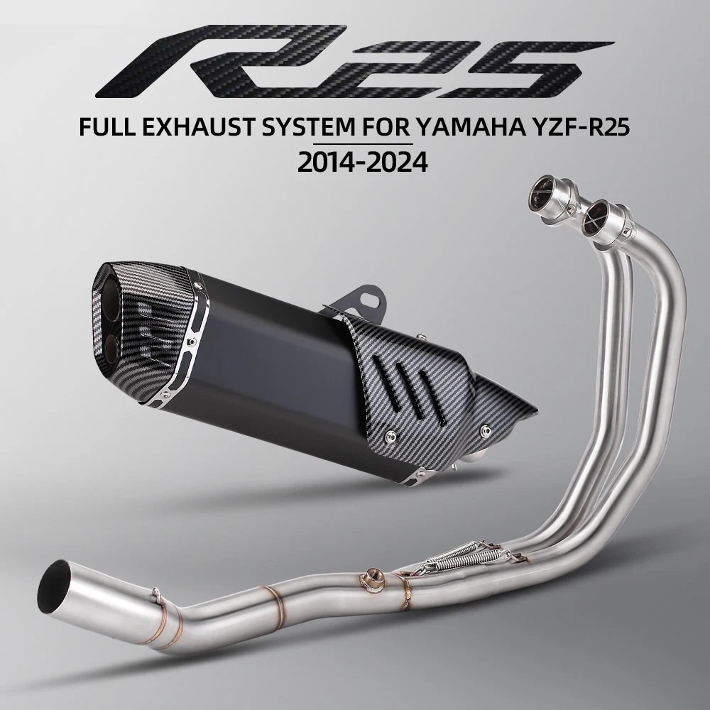 Para Yamaha R25 R3 MT03 2015-2024 Escape de motocicleta 51mm sistema completo cabezal de Escape tubo de enlace frontal conectar silenciador S7