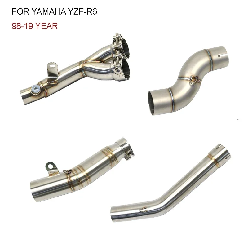 Tubo intermedio de escape en acero inoxidable – Yamaha YZF R6 1998-2019