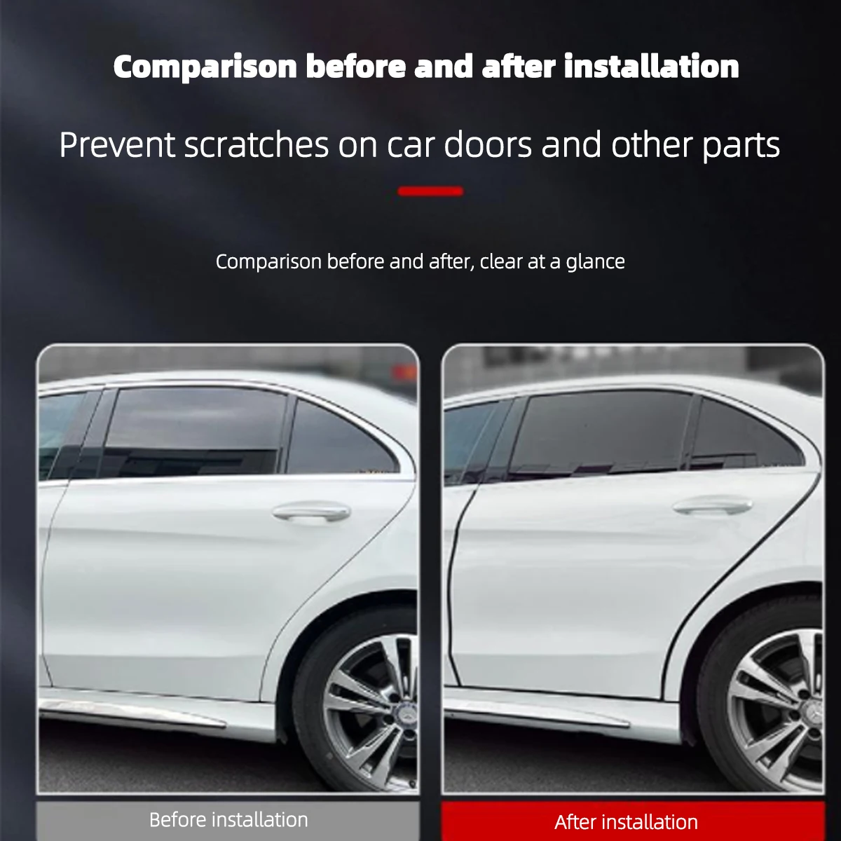 Tira decorativa anticolisión para coche de 5m, protección universal en forma de U, sello lateral de puerta, placa de acero integrada, tira anticolisión - imagen 4