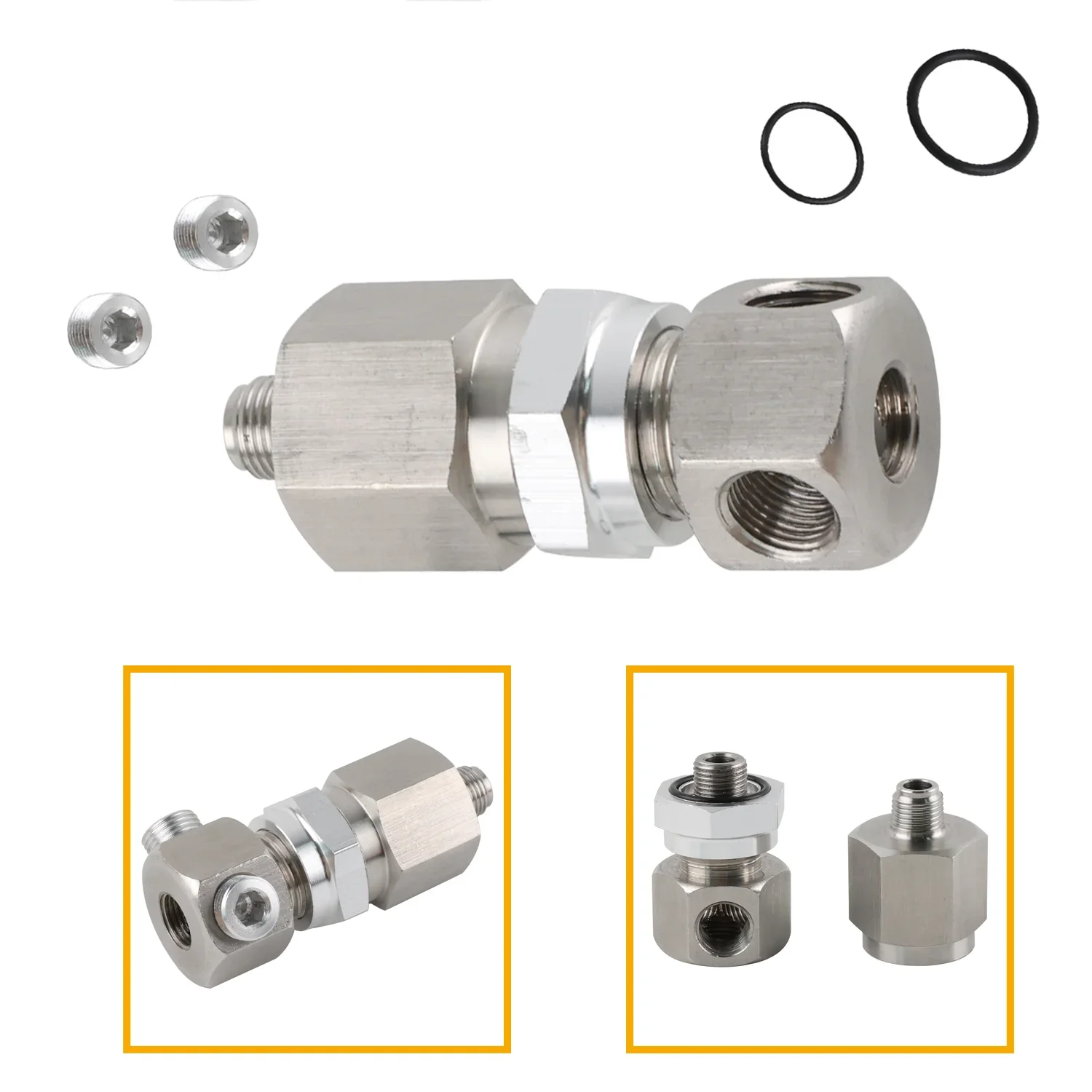 Adaptador rosca BSPT sensor presión aceite – Honda Acura K20 K24 aluminio - imagen 2