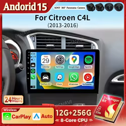Radio 2K Android 15 con CarPlay para Citroën C4 II B7 (2013-2016)