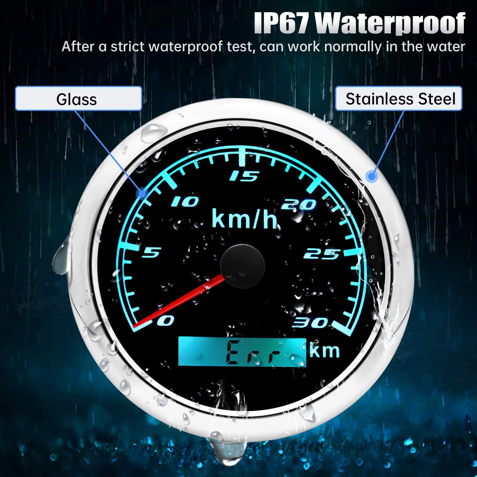 Velocímetro GPS impermeable para moto y barco, 0-200 km/h - imagen 3