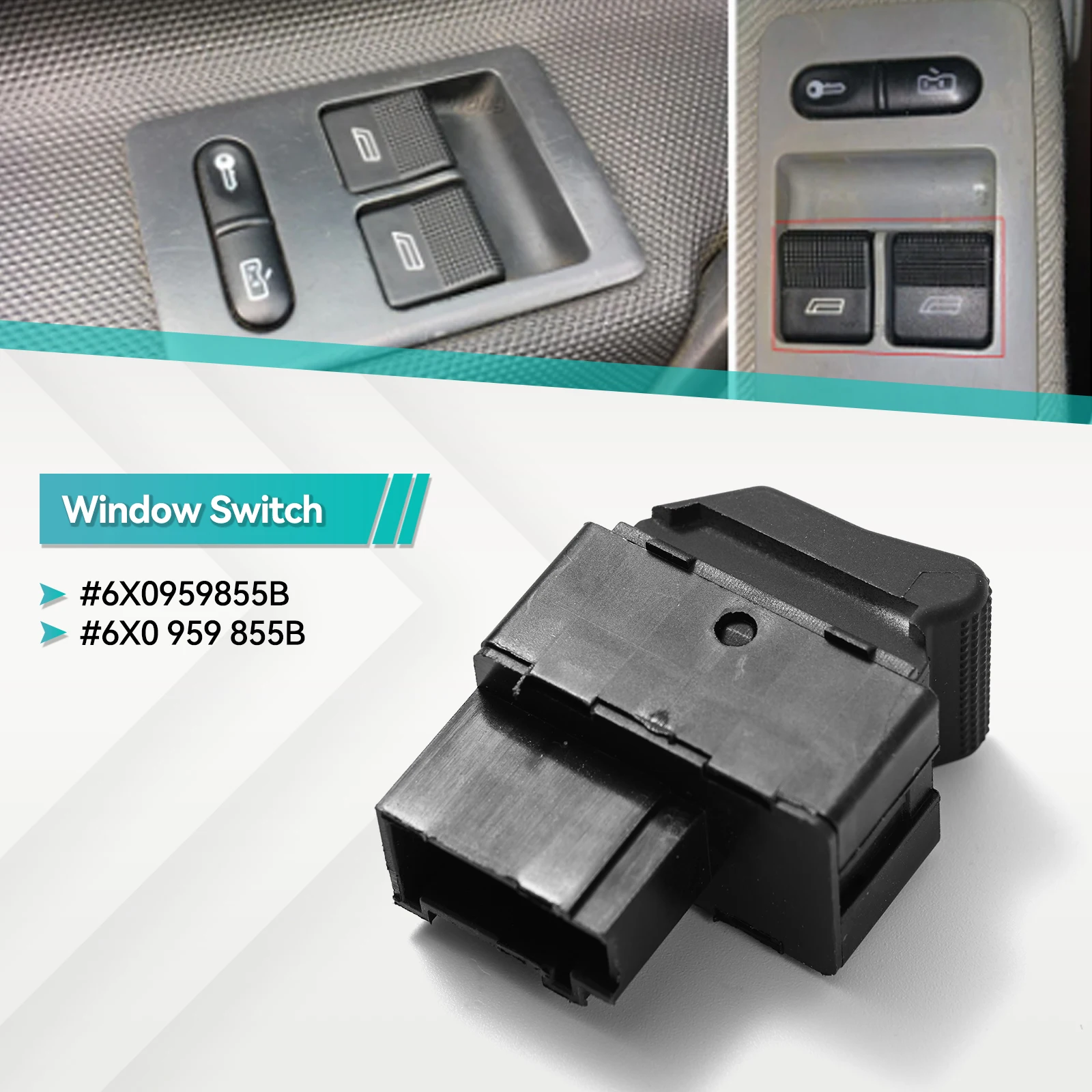 6X0959855B Interruptor elevalunas VW Polo 6N2, Lupo y Seat Ibiza - imagen 2