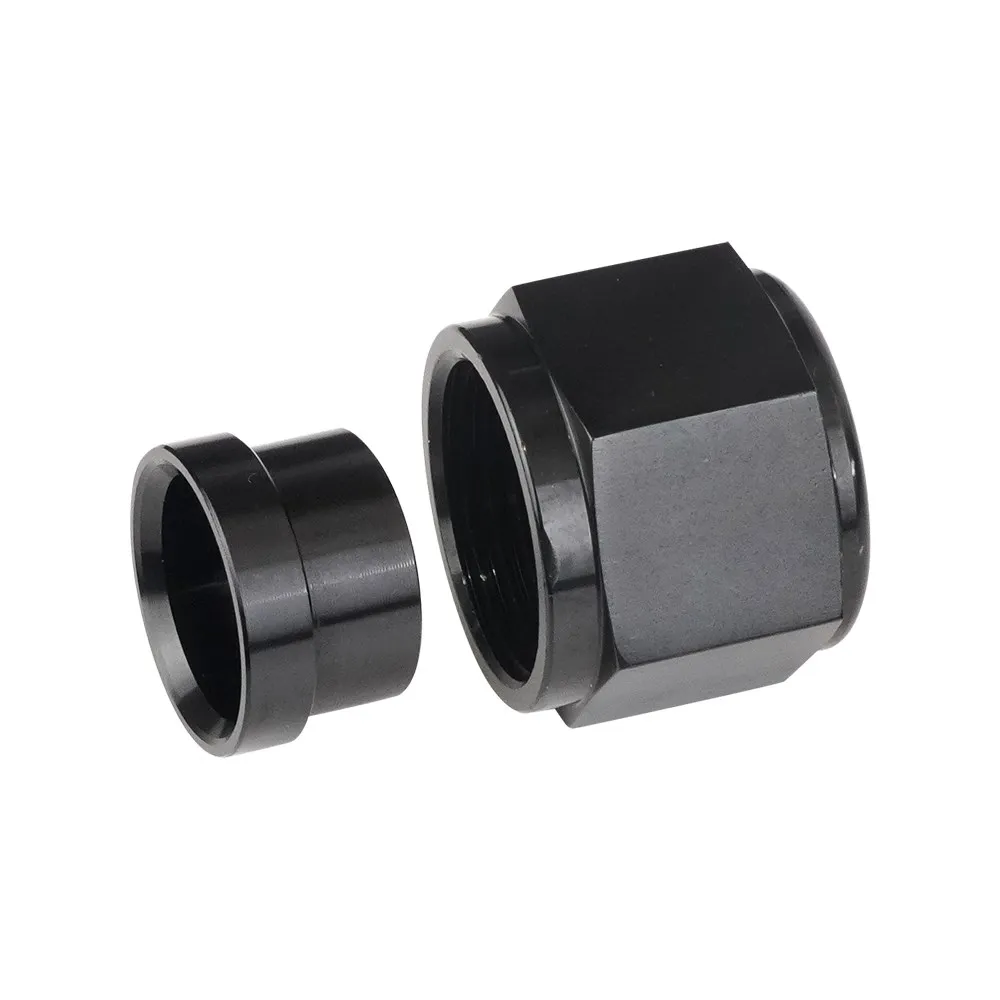 Kit adaptadores AN rectos de aluminio negro para mangueras - imagen 3