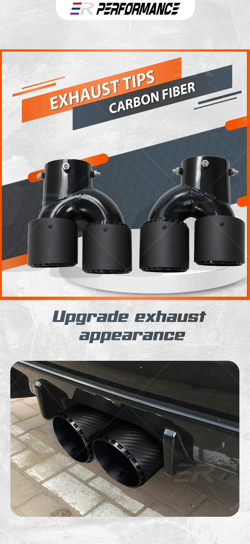 Punta de escape de fibra de carbono