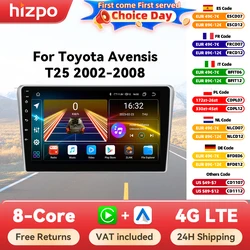 Radio Android 13 Hizpo 2 DIN con CarPlay y GPS – Toyota Avensis T25