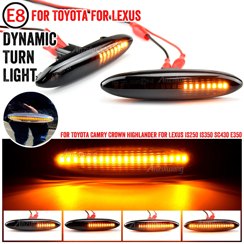 Intermitente lateral LED dinámico para Lexus IS IS350 Mark X SC430