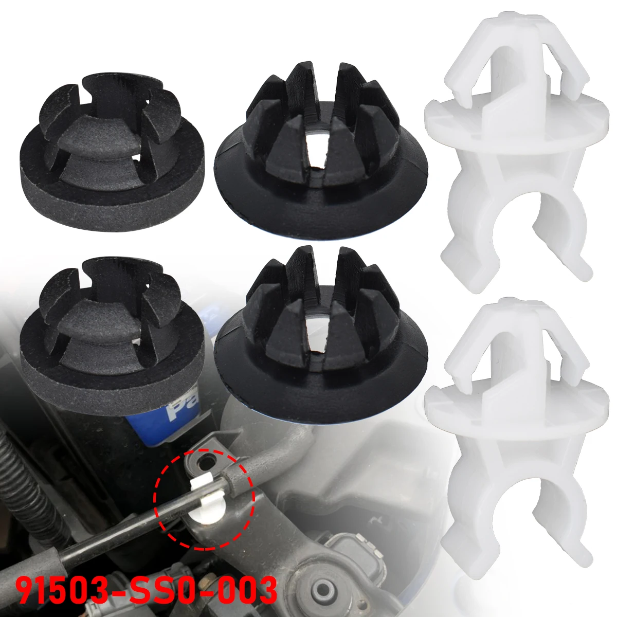 Honda 91503-SS0-003 Clip varilla capó – S2000, Accord y Acura