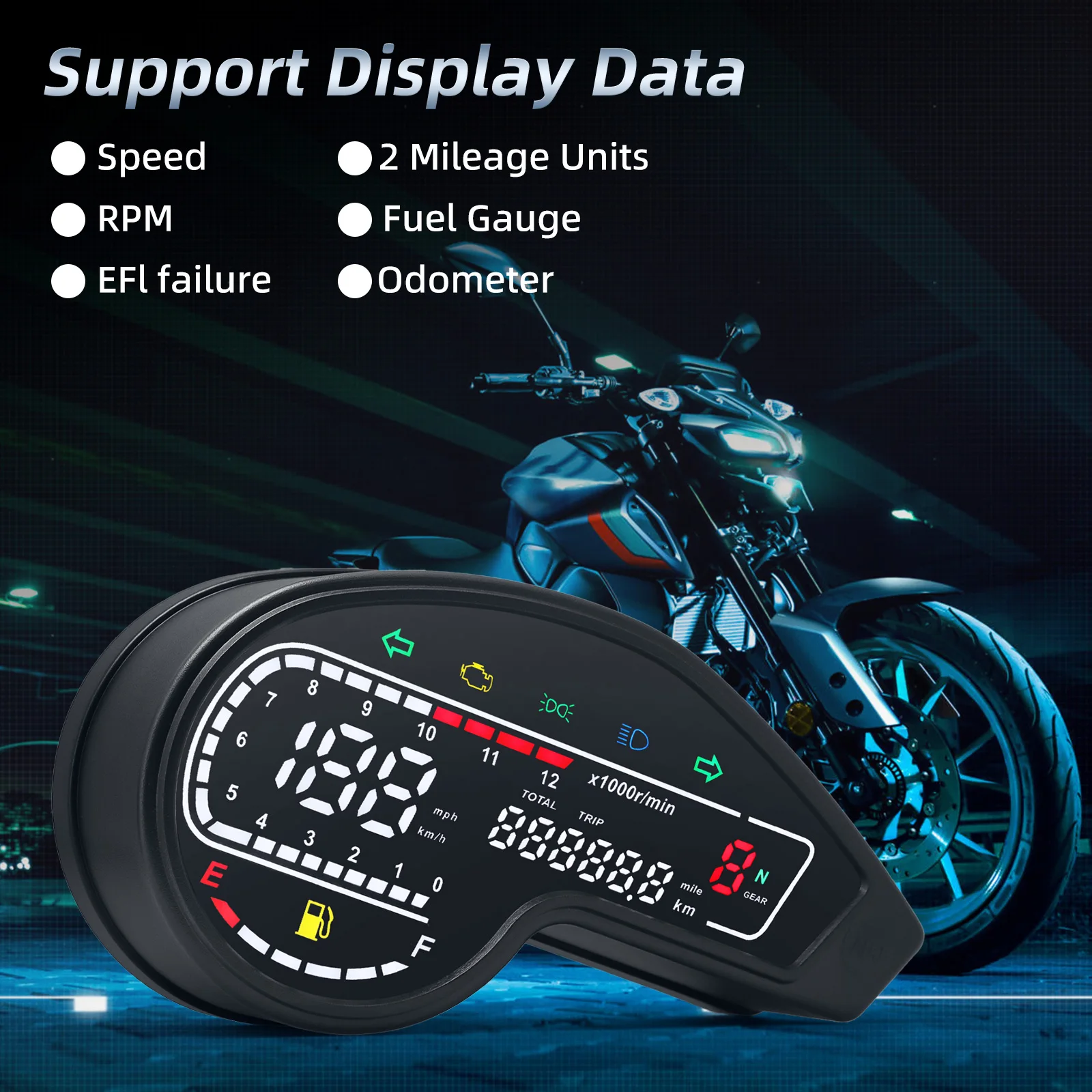 Honda NXR125/Bros tablero LED con velocímetro, tacómetro y odómetro - imagen 5