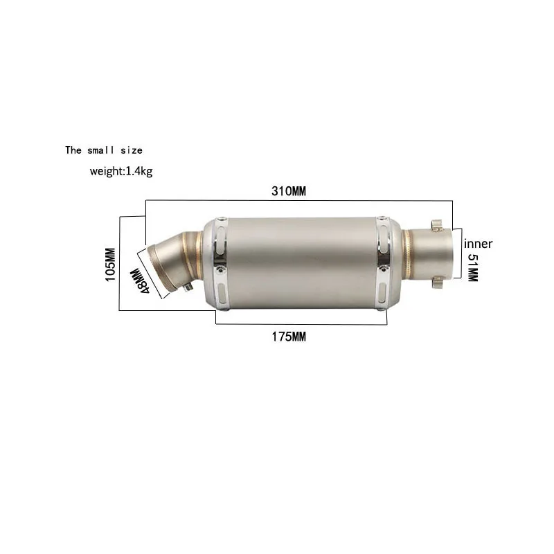 Silenciador escape motocicleta Jicun 51 mm universal – Yamaha, Honda