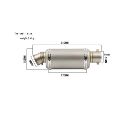 Silenciador Escape Jicun 51mm Universal para Moto – Yamaha Honda