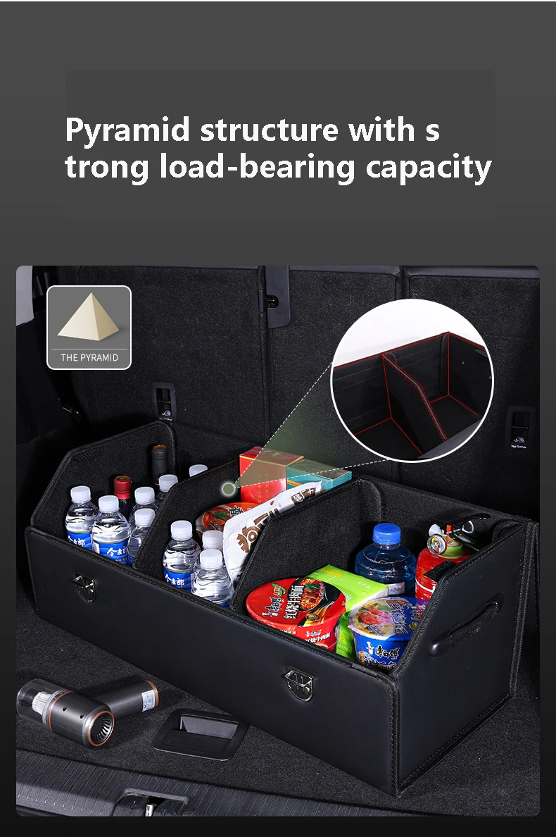 Organizador plegable de cuero para accesorios del automóvil