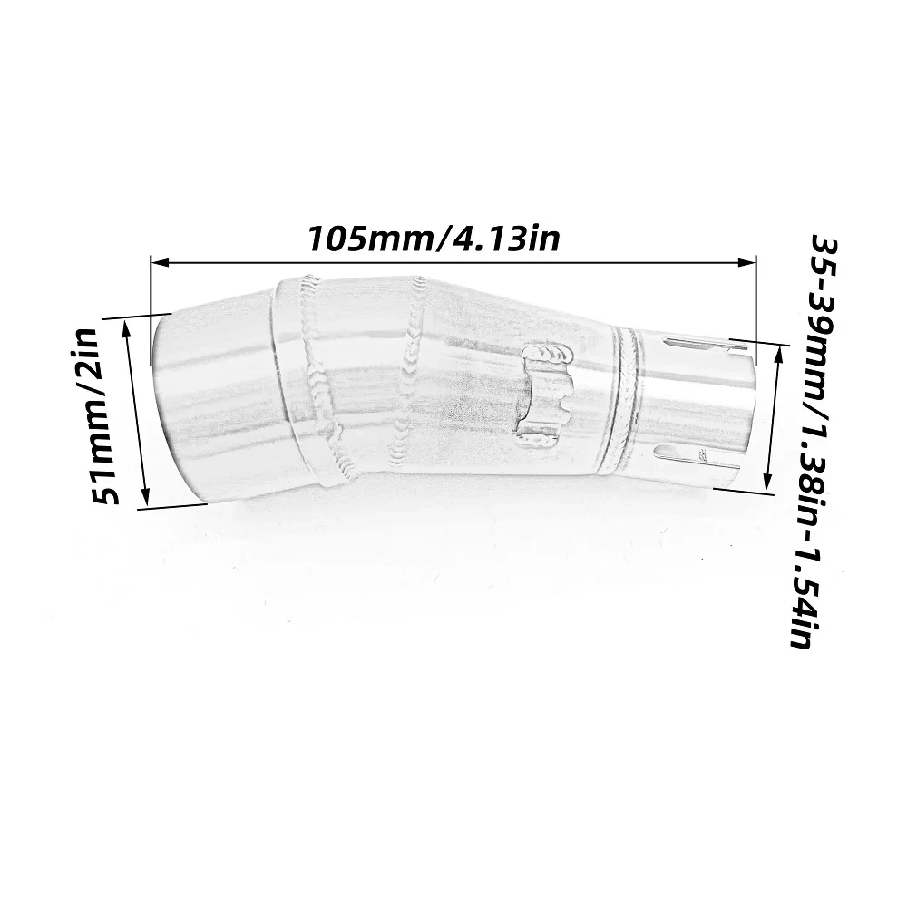 Adaptador enlace medio de escape Kawasaki Z250 Ninja 2013-2016 - imagen 2