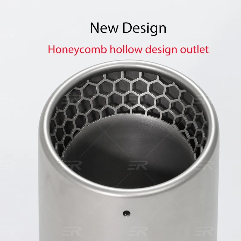 Puntas de escape de acero inoxidable mate, modificación para salida de 101mm, accesorios universales para coches, boquillas de punta trasera de tubo silenciador mejorado, 1 ud. - imagen 2